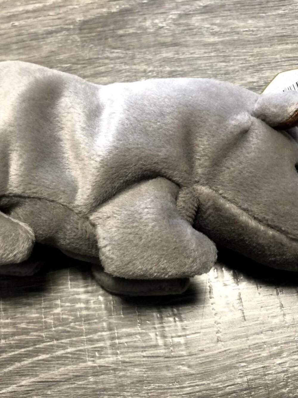 Vintage TY Beanie Baby Spike the Rhino Plush 7" Stuffed Animal 1996